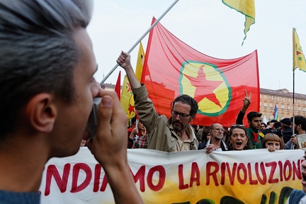 Everybody at the square against Turkish invasion of Rojava