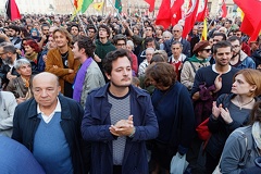 Everybody at the square against Turkish invasion of Rojava