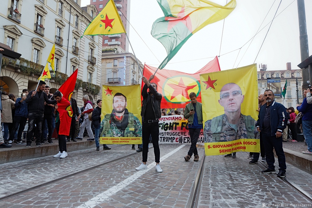 Everybody at the square against Turkish invasion of Rojava