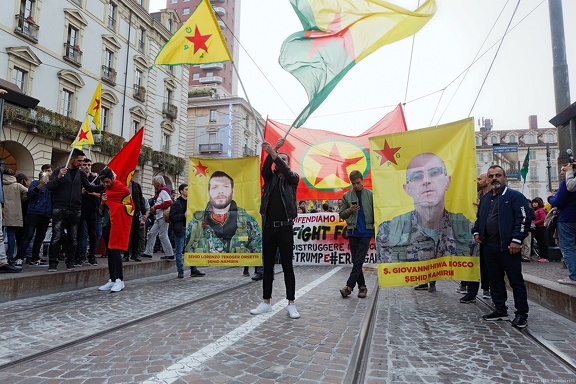 Everybody at the square against Turkish invasion of Rojava