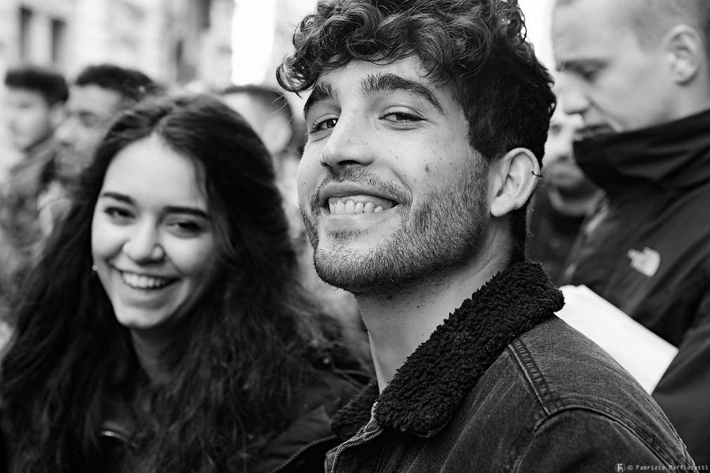 Street portrait "stolen" during a student protest