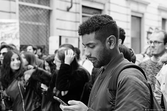 Street portrait "stolen" during a student protest