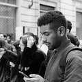 Street portrait "stolen" during a student protest