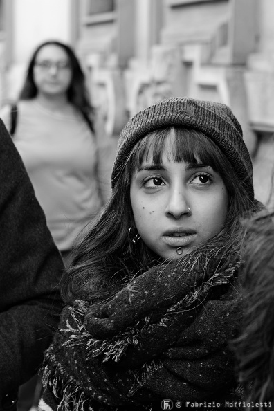 Street portrait "stolen" during a student protest